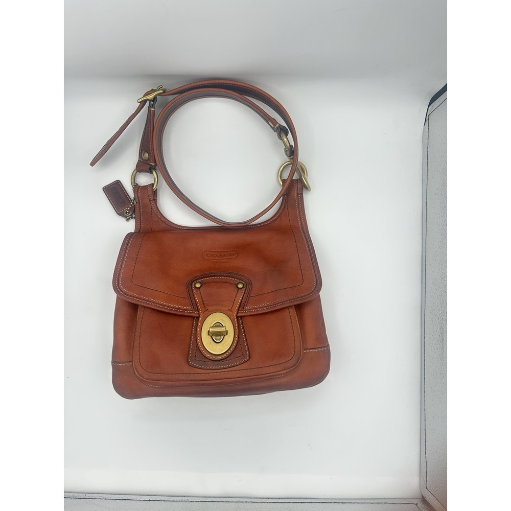 Coach 65th Anniversary Legacy Leather WHISKEY Hippie Crossbody Bag 10325